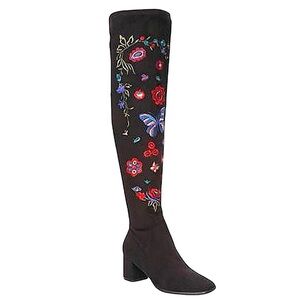NWOT Impo Judy Embroidered Over-The-Knee Boots stretch block heel colorful